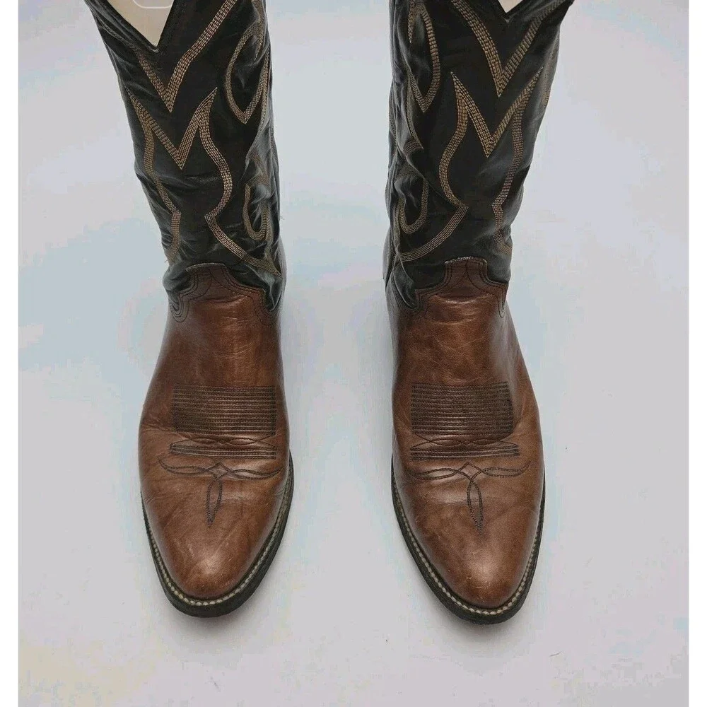 Abilene Boots Men Sz 9D Brown Leather Western Cowboy 2